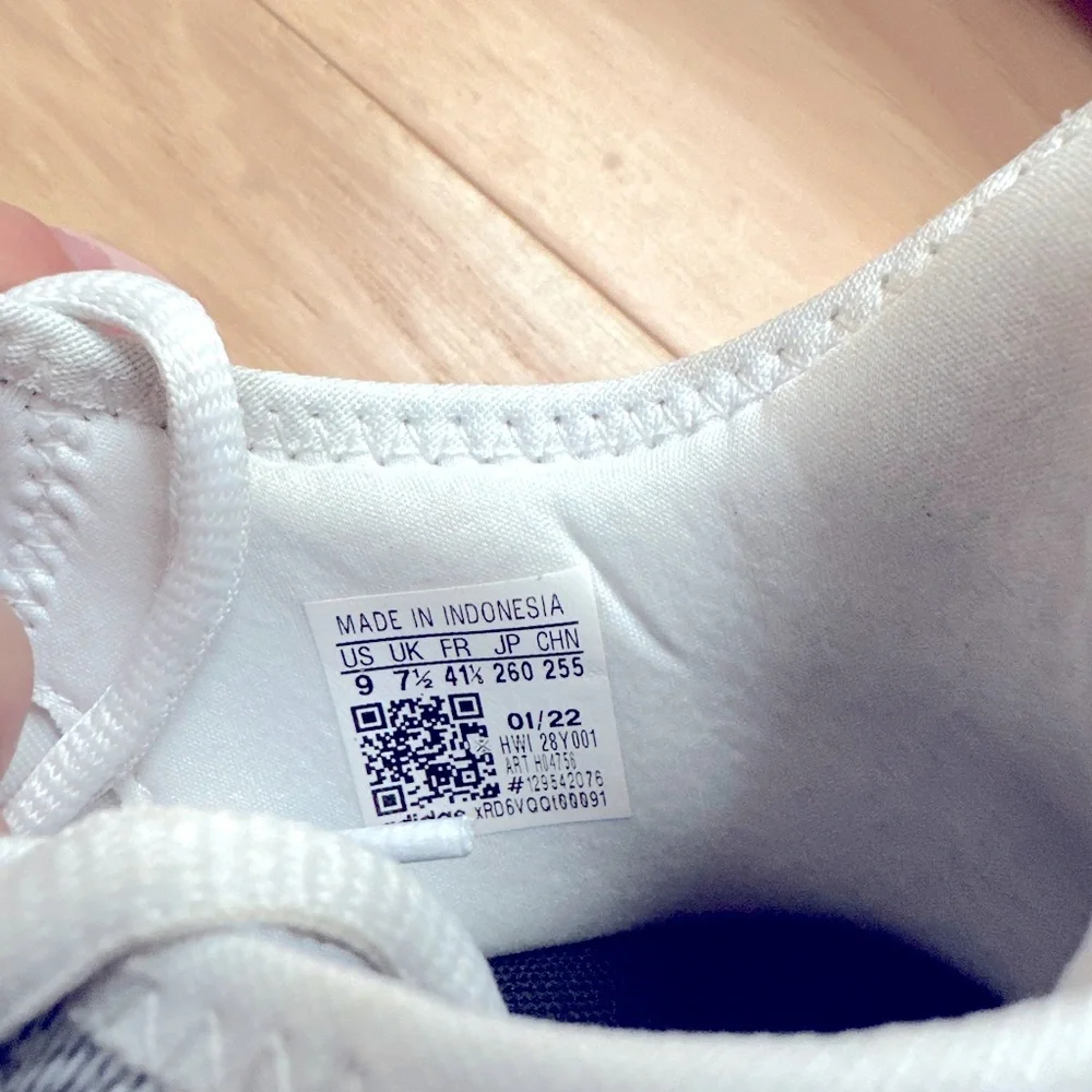 adidas White Gray Knit Running Shoes